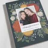 "Holiday Bouquet" - Minted x The Met Holiday Cards in Navy by Paper Raven Co. - Detail