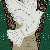"Peaceful Holiday" - Minted x The Met Holiday Cards in Fir by iamtanya - Close-Up