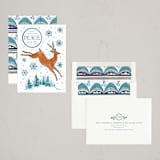 "Lighthearted Deer" - Minted x The Met Holiday Cards in Snow by Everett Paper Goods - Assembled
