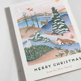 "Winter Countryside" - Minted x The Met Holiday Cards in Winter Sky by Shiny Penny Studio - Detail