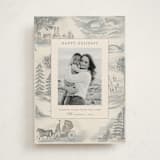 "Central Park Toile" - Minted x The Met Holiday Cards in Vanilla by Teju Reval - Front