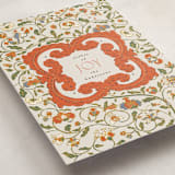 "Jardin Chinois" - Minted x The Met Holiday Cards in Coral by Gwen Bedat - Detail