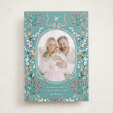 "Sprigged" - Minted x The Met Holiday Cards in Teal by Corinne Malesic - Front