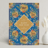 "Belles Heures" - Minted x The Met Holiday Cards in Azure by Jackie Crawford - Front