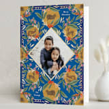 "Belles Heures" - Minted x The Met Holiday Cards in Azure by Jackie Crawford - Interior Options