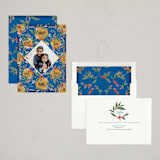 "Belles Heures" - Minted x The Met Holiday Cards in Azure by Jackie Crawford - Assembled