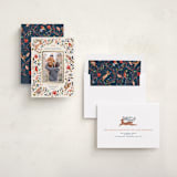 "palampore woodland" - Minted x The Met Holiday Cards in Poinsettia by Sarah Knight - Assembled
