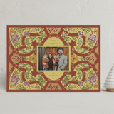 "STRAPWORK" - Minted x The Met Holiday Cards in Poinsettia by Jen Owens - Front