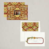 "STRAPWORK" - Minted x The Met Holiday Cards in Poinsettia by Jen Owens - Assembled