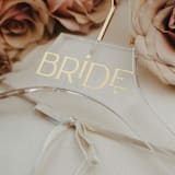 "Personalized Wedding Dress Hanger for Bride" - Hangers in gold by Jordan Perry