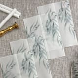 "Eucalyptus vellum wrap for invitations | Set of 10" - Invitation Jackets and Overlays in green by Maria Ferrer G.