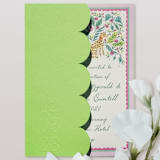 "Bright Green, Textured, Embossed, Scalloped Invitation Jacket, Qty 10" - Invitation Jackets and Overlays in green by The Savage Label