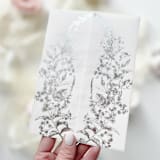 "Flowers Real Silver Foil Stamping on Vellum Jackets, Set of 10" - Invitation Jackets and Overlays in silver by Self Stationery