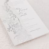 "Flowers Real Silver Foil Stamping on Vellum Jackets, Set of 10" - Invitation Jackets and Overlays in silver by Self Stationery