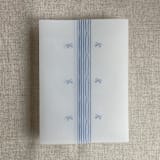 "Blue ribbons printed vellum wraps for 5x7 card | pack of 10" - Invitation Jackets and Overlays in blue by Ivory Invitations