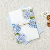 "Hydrangeas  Vellum Jackets | Set of 10" - Invitation Jackets and Overlays in blue by Megan Tendler