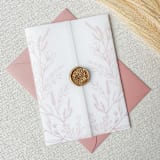 "Botanical Florals Vellum Jacket | Set of 10 | Neutral & Pink Color Options" - Invitation Jackets and Overlays in multicolorassorted-colors by Megan Tendler