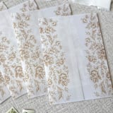 "Faux gold toile vellum jacket | Set of 10" - Invitation Jackets and Overlays in gold by Maria Ferrer G.