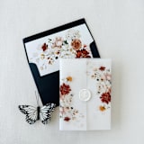 "Bold Wildflowers Vellum Jacket for Wedding Invitations (10 Pack)" - Invitation Jackets and Overlays in orange by Eva Friesen