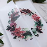 "Wreath Watercolor Vellum Wrap" - Invitation Jackets and Overlays in white by Campofiore Paper Studio