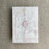 "Maeve botany cameo printed vellum wrap for 5x7 card | pack of 10" - Invitation Jackets and Overlays in pink by Ivory Invitations