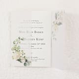 "White Hydrangea Flowers and Greenery Vellum Jacket, Set of 10" - Invitation Jackets and Overlays in green by Self Stationery