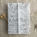"Minimalist boho peony black floral printed vellum wrap for 5x7 card | pack of 10" - Invitation Jackets and Overlays in black by Ivory Invitations