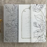 "Minimalist boho peony black floral printed vellum wrap for 5x7 card | pack of 10" - Invitation Jackets and Overlays in black by Ivory Invitations