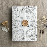 "Minimalist boho peony black floral printed vellum wrap for 5x7 card | pack of 10" - Invitation Jackets and Overlays in black by Ivory Invitations