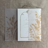 "Faux Gold English botanical garden floral vellum wrap for 5x7 card | pack of 10" - Invitation Jackets and Overlays in gold by Ivory Invitations