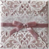 "Luxury Laser Cut Lace Square Cover | Set of 10 | Envelopes Included" - Invitation Jackets and Overlays in white by Self Stationery