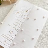 "Pre-Folded Pearl Vellum Jacket 5x7, Translucent Wedding Invitation Wrap, Classy Hand-Folded Vellum Cover, Set of 10" - Invitation Jackets and Overlays in white by Self Stationery