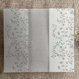 "Steel blue dainty floral vines printed vellum wrap for 5x7 card  | pack of 10" - Invitation Jackets and Overlays in blue by Ivory Invitations