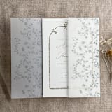 "Steel blue dainty floral vines printed vellum wrap for 5x7 card  | pack of 10" - Invitation Jackets and Overlays in blue by Ivory Invitations