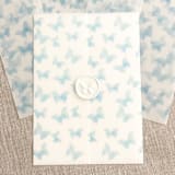 "Blue butterflies pattern vellum wrap for invitations | Set of 10" - Invitation Jackets and Overlays in blue by Maria Ferrer G.