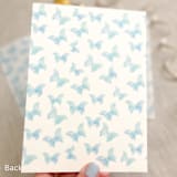"Blue butterflies pattern vellum wrap for invitations | Set of 10" - Invitation Jackets and Overlays in blue by Maria Ferrer G.