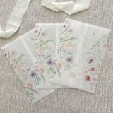 "Colorful watercolor wildflowers vellum wraps for invitations | Set of 10" - Invitation Jackets and Overlays in multicolorassorted-colors by Maria Ferrer G.