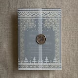 "White knitted holiday vellum wrap for 5x7 card | pack of 10" - Invitation Jackets and Overlays in white by Ivory Invitations