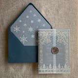 "White knitted holiday vellum wrap for 5x7 card | pack of 10" - Invitation Jackets and Overlays in white by Ivory Invitations