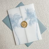 "Grand Palms Vellum Jacket | Set of 10 | Blue & Green Color Options" - Invitation Jackets and Overlays in multicolorassorted-colors by Megan Tendler