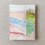 "Watercolor Beach Vellum Jacket for Wedding Invitations | A7 | Set of 10" - Invitation Jackets and Overlays in multicolorassorted-colors by Cotton and Bow