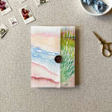 "Watercolor Beach Vellum Jacket for Wedding Invitations | A7 | Set of 10" - Invitation Jackets and Overlays in multicolorassorted-colors by Cotton and Bow