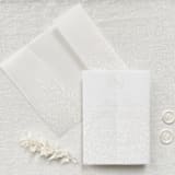"White Botanical Vellum Jacket for 5x7 Wedding Invitations, Delicate Plant Pattern Translucent Wrap | Set of 10" - Invitation Jackets and Overlays in white by Self Stationery