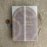"White ink print stella celestial constellation starry night sky stars printed vellum wrap for 5x7 card  | pack of 10" - Invitation Jackets and Overlays in white by Ivory Invitations