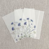 "Blue wildflowers vellum wrap for A7 (5"x7") invitations | Set of 10" - Invitation Jackets and Overlays in blue by Maria Ferrer G.