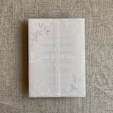 "Grace floral white vellum wrap for 5x7 card | pack of 10" - Invitation Jackets and Overlays in white by Ivory Invitations