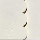 "Cream Textured, Scalloped, Embossed Invitation Jacket, Qty 10" - Invitation Jackets and Overlays in white by The Savage Label