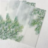 "Watercolor greenery vellum wraps for 5x7 invitations | Set of 10" - Invitation Jackets and Overlays in green by Maria Ferrer G.