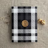 "Plaid lovers black tartan printed vellum wrap for 5x7 card  | pack of 10" - Invitation Jackets and Overlays in black by Ivory Invitations