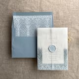 "Chantilly lace white ink printed vellum wrap for 5x7 card  | pack of 10" - Invitation Jackets and Overlays in white by Ivory Invitations